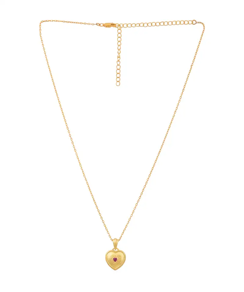 Yellow gold plated heart pendant