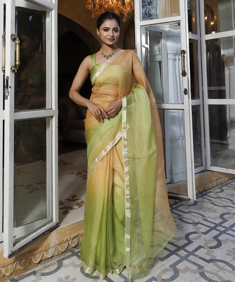 Colourblocked saree