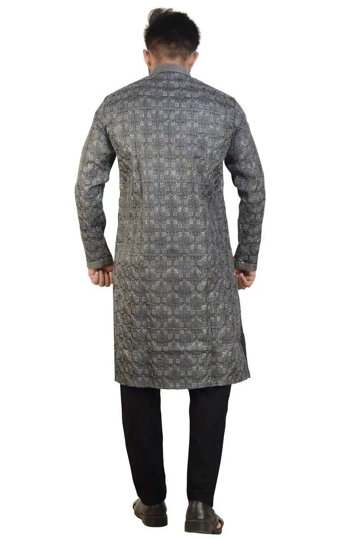 Arruga stylish fancy fabric silk sequins kurta pyjama set