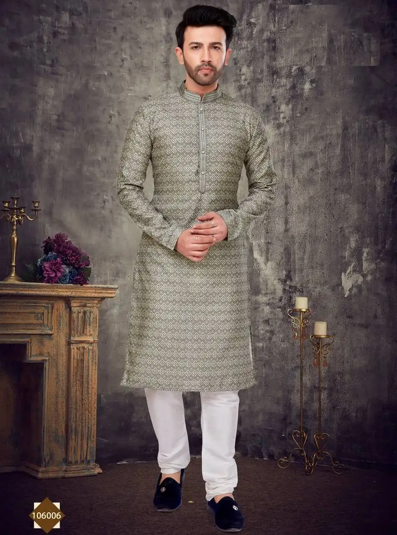 Pista pintex work sequence thread kurta pajama for mens