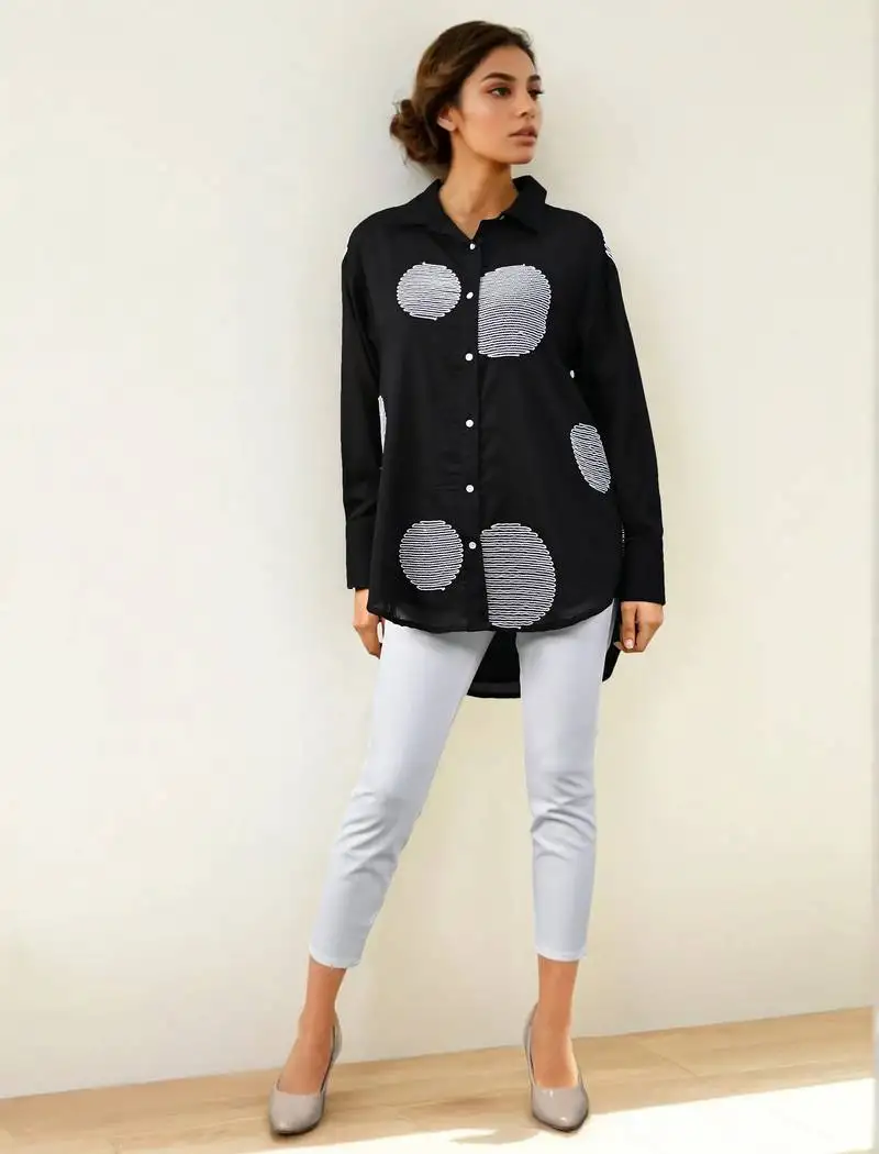 Black embroidered cotton pawan onyx shirts