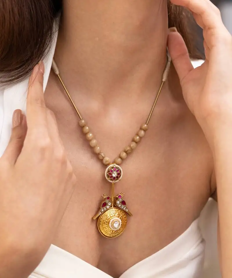 Yellow gold plated necklace