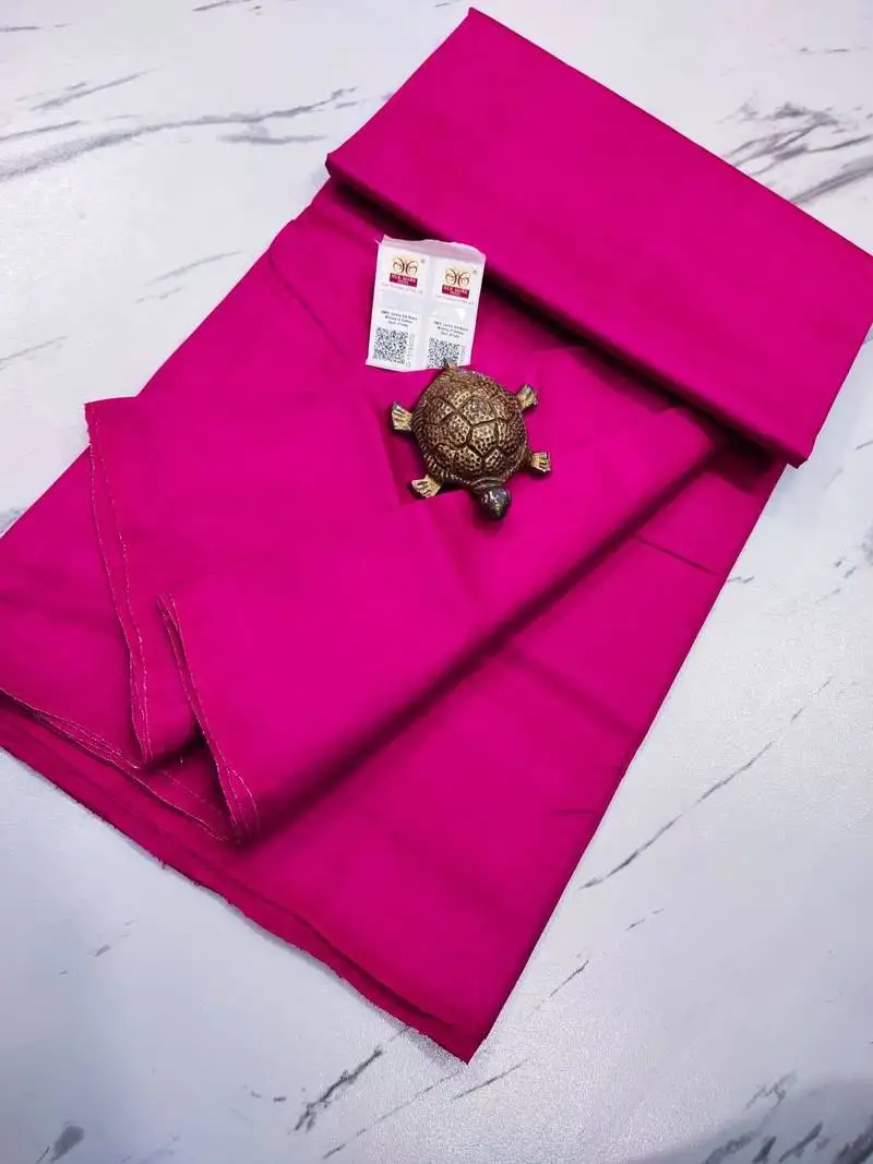 Pink bishnupuri pure katan silk saree with blouse piece