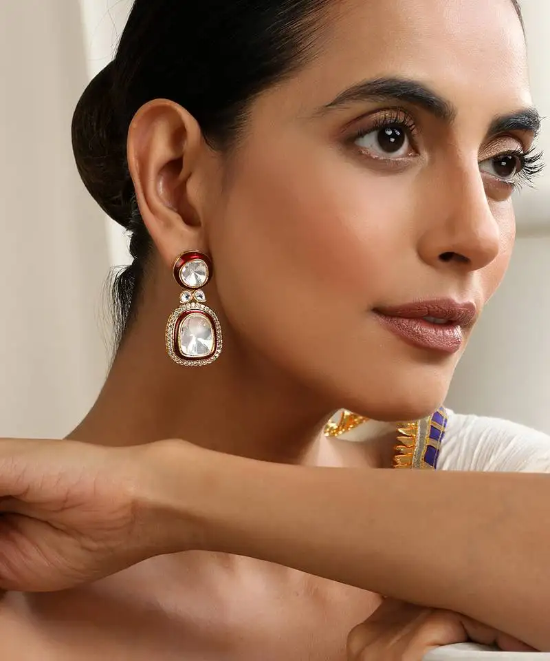 Gold plated zircon earrings