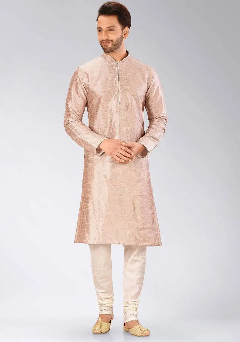 Brown dupion art silk kurta