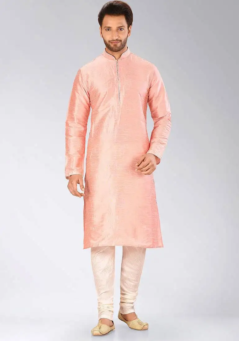 Pink dupion art silk kurta