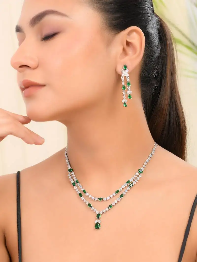 American diamond (ad) jewellery set for women