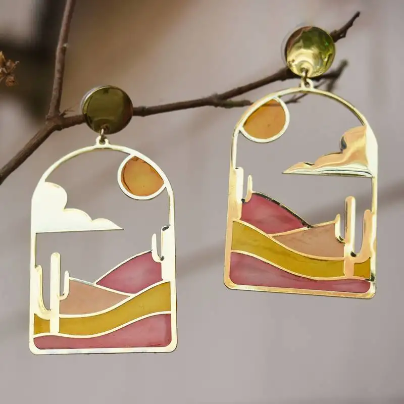 Sun-kissed sands resin earrings
