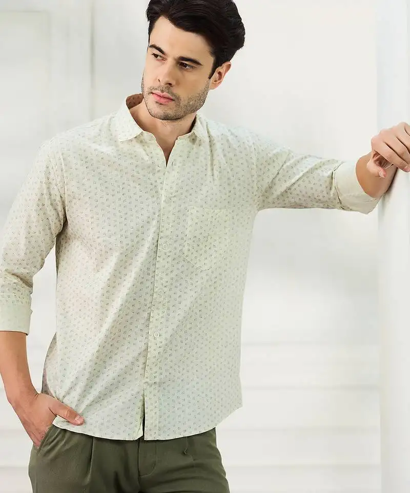 Men's cream cotton shirt