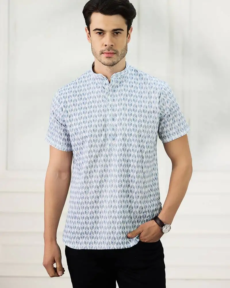 Men  s white kurta shirt