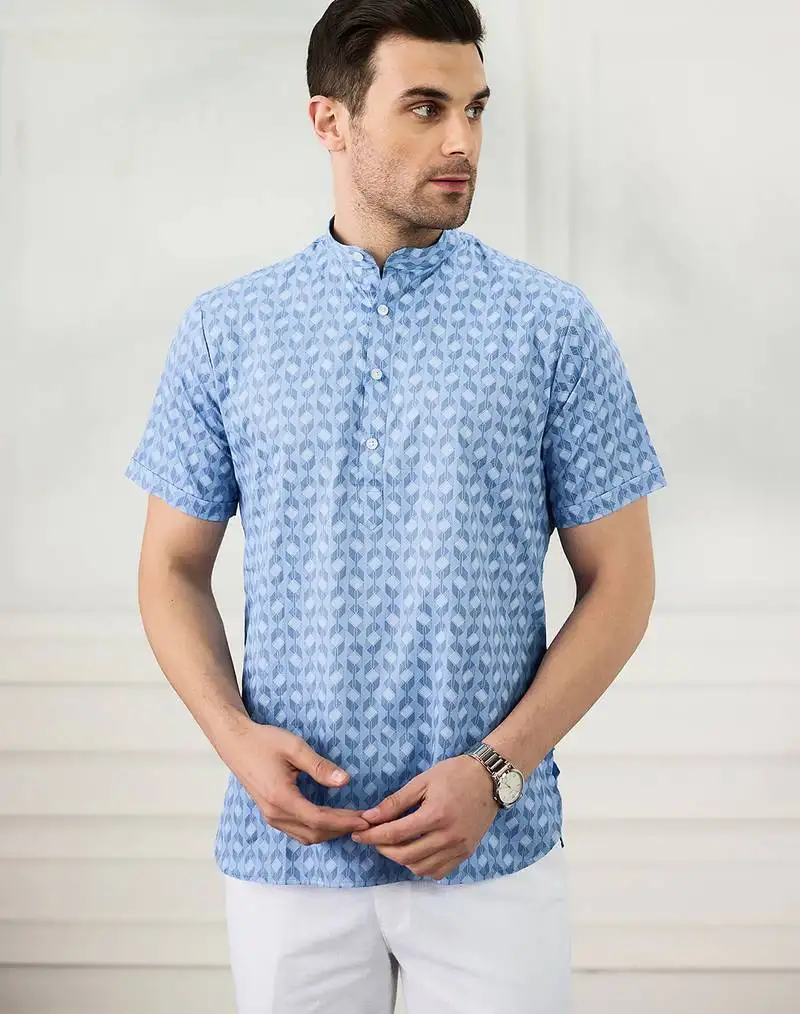 Men  s ink blue kurta shirt