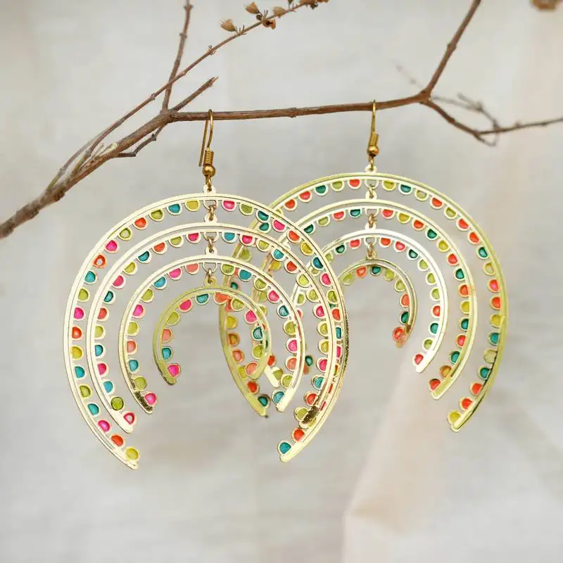 Colors of season resin colorful earrings