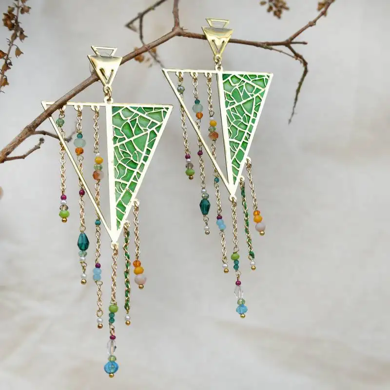 Leafy affair resin earrings