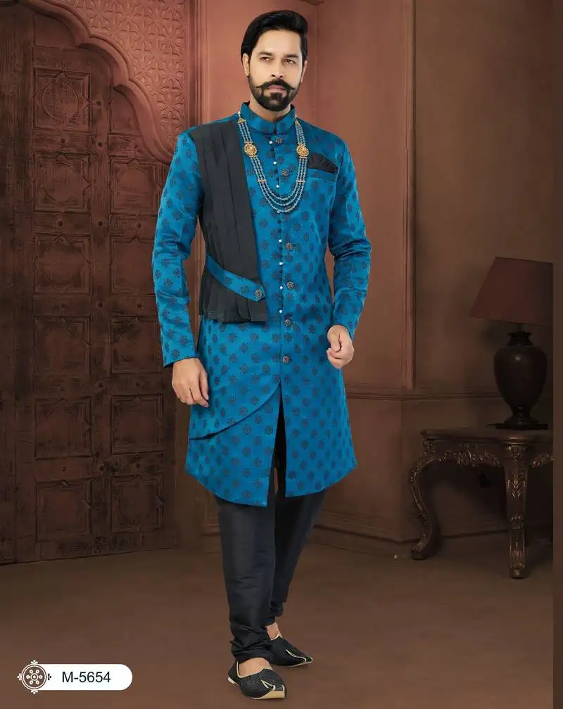 Blue soft jackard havy classic fancy button for mens