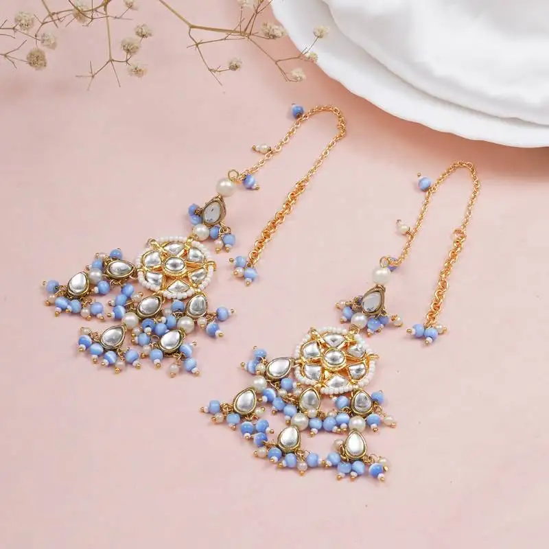 Light blue bliss kanauti earrings