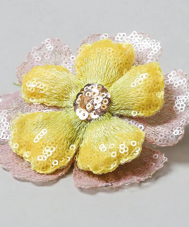 Yellow plain net hair clip