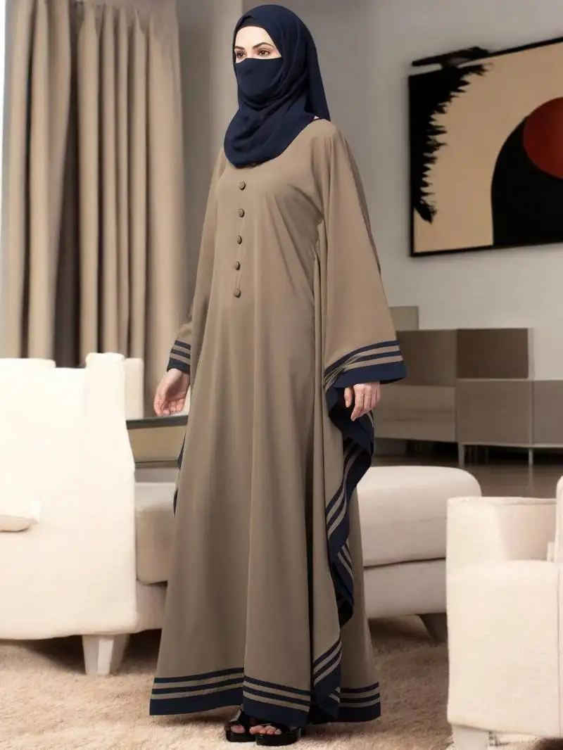 Multicolor latest kaftan abaya with stripes