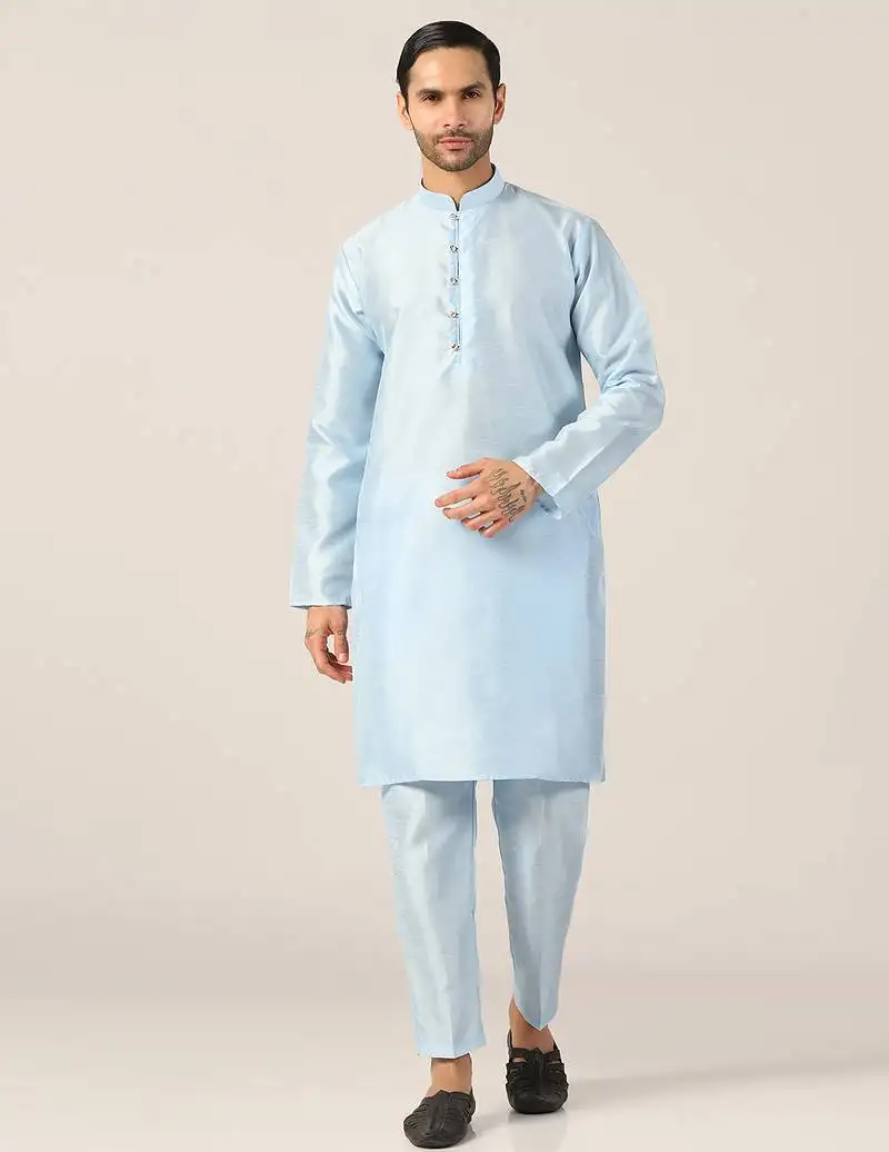 Aqua blue kurta pajama