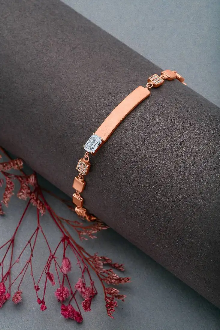 Rose gold sterling silver belt bracelet