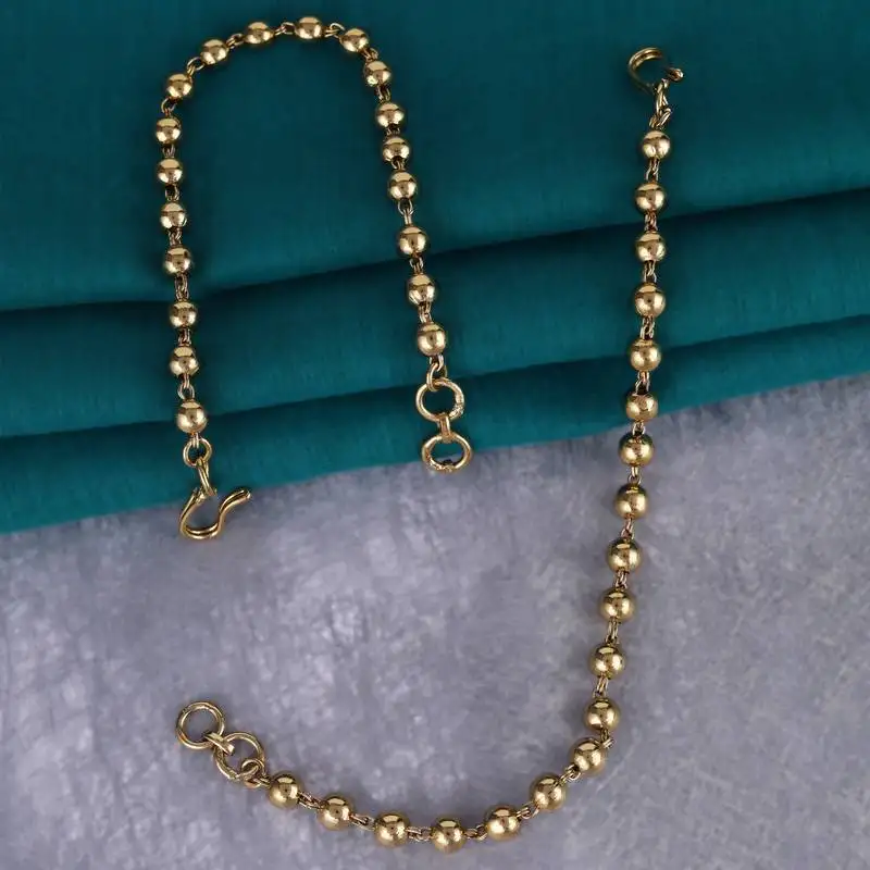 Fascinating golden balls gold plated ear-chain(kaan chain) for women