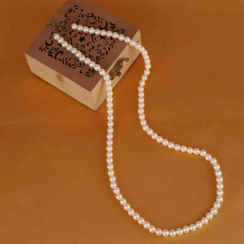 Excellent white mother of pearl gold plated moti mala necklace