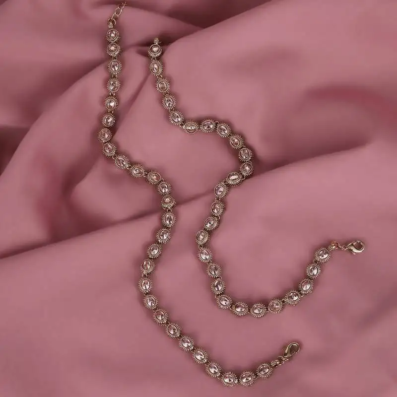 Traditional lovely round shape gold plated set of 2 anklet(payal) for women