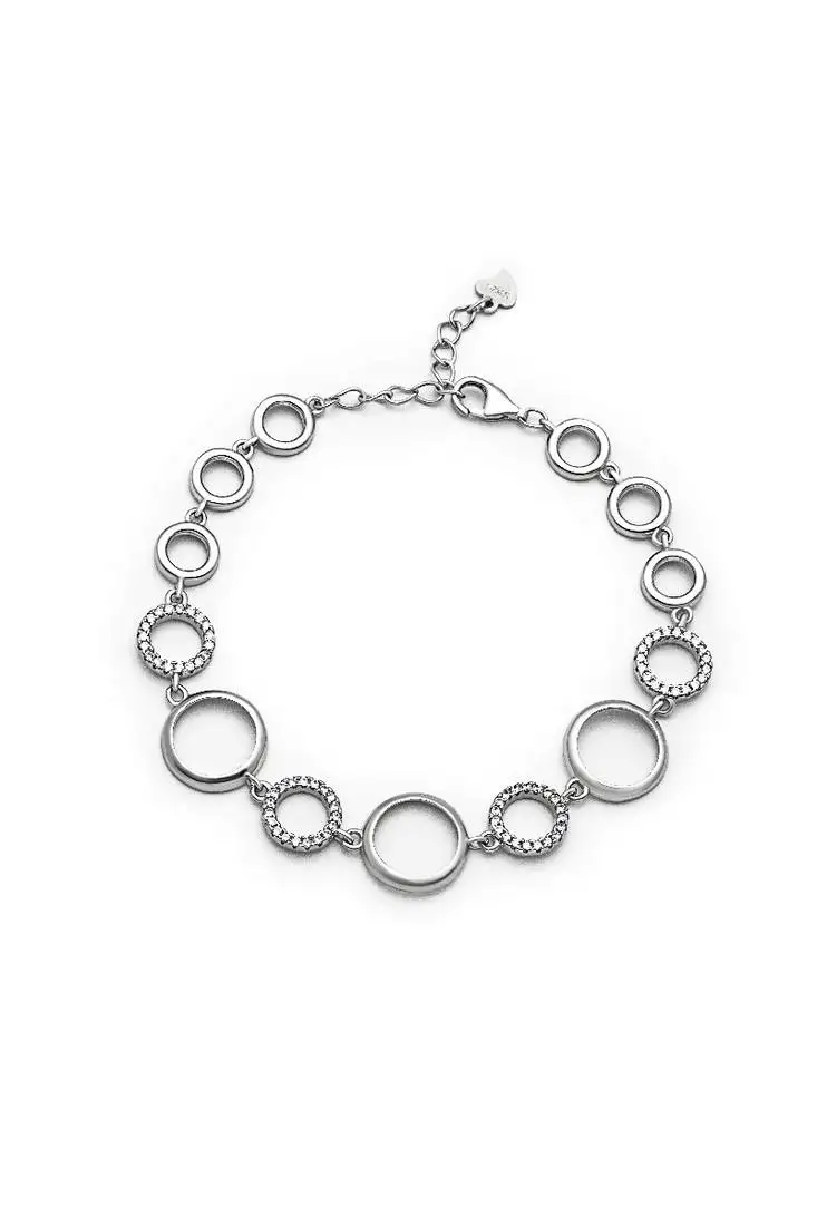 Sterling silver circled shine bracelet
