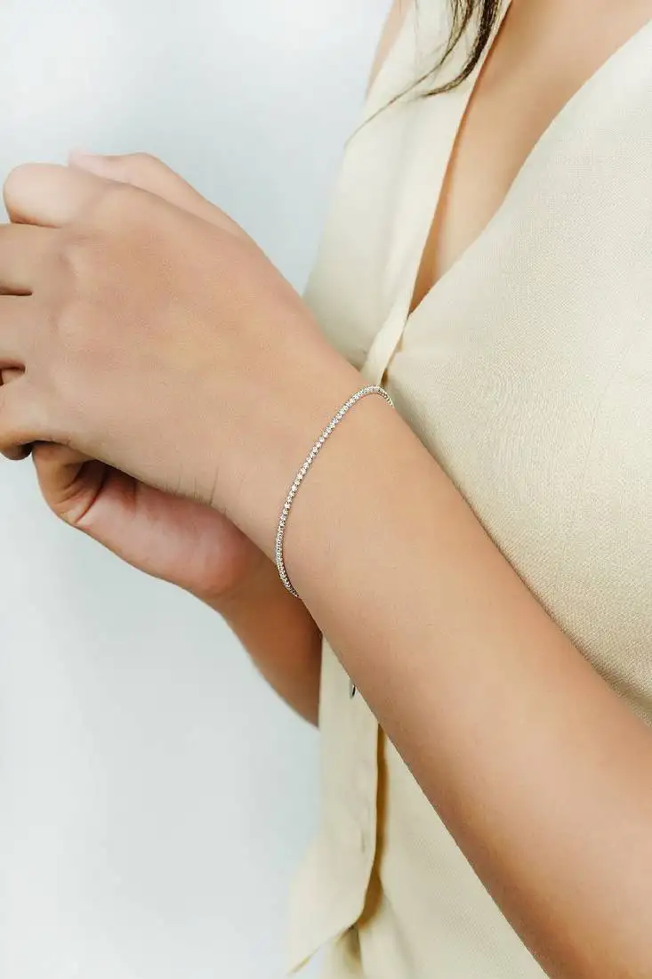 Silver mini tennis bracelet