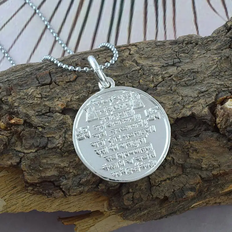 Brass silver plated navkar mantra pendant