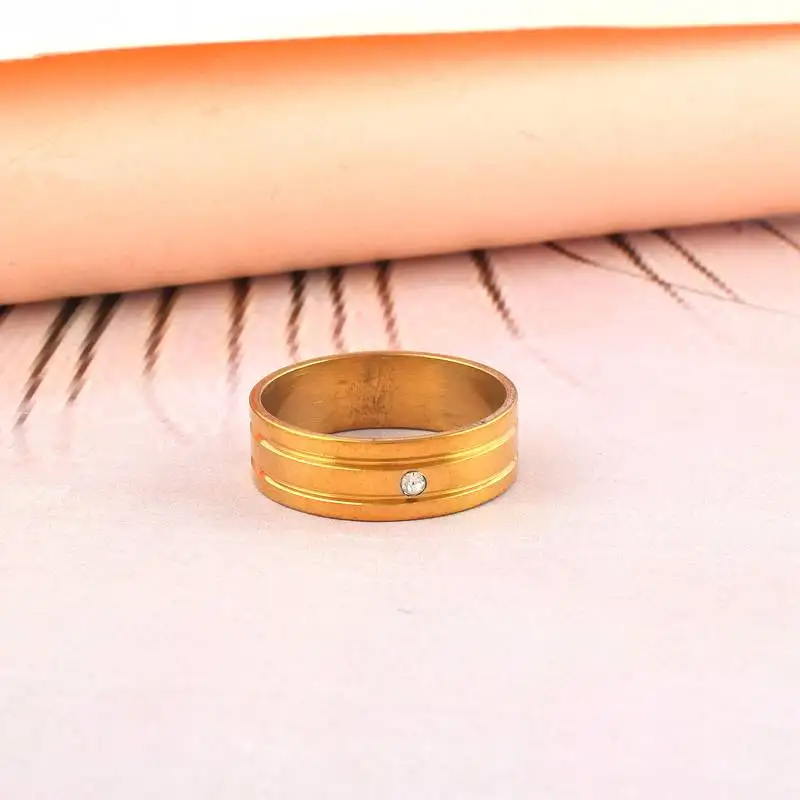 Brass gold plated lan diamond moissanite finger band for men women