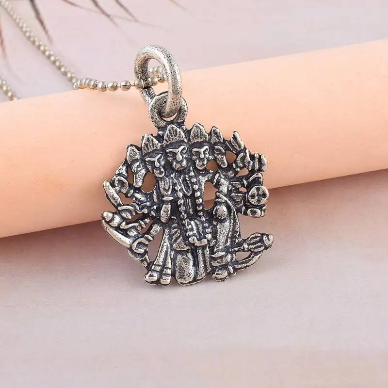 Brass antique silver panchmukhi hanuman bajrang bali pendant