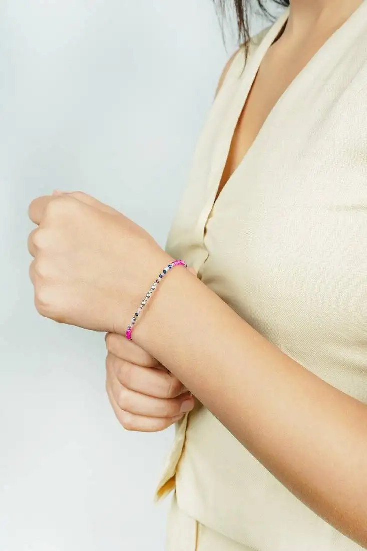 Silver multicolour twinkle bracelet