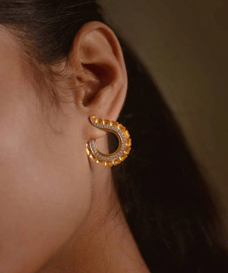 Gold sterling silver earrings