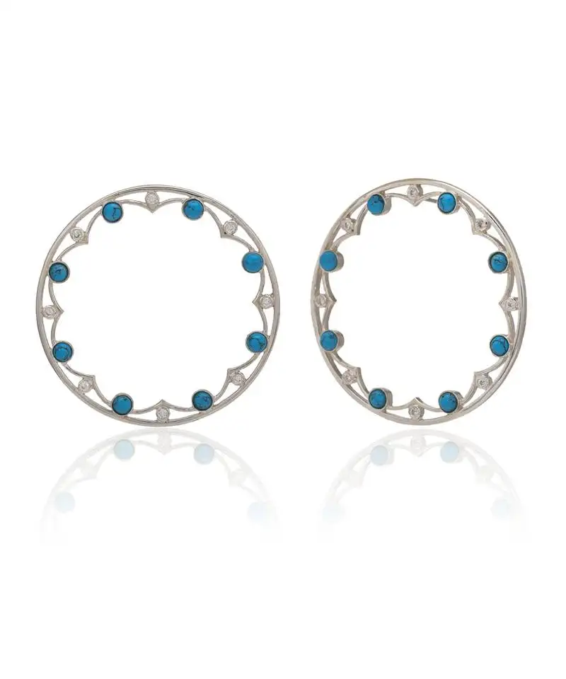 Silver studded jewellery sterling base rhodium earrings
