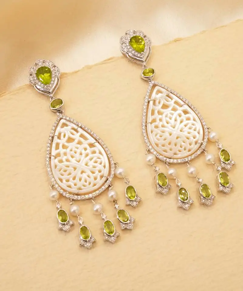 White sterling silver earrings