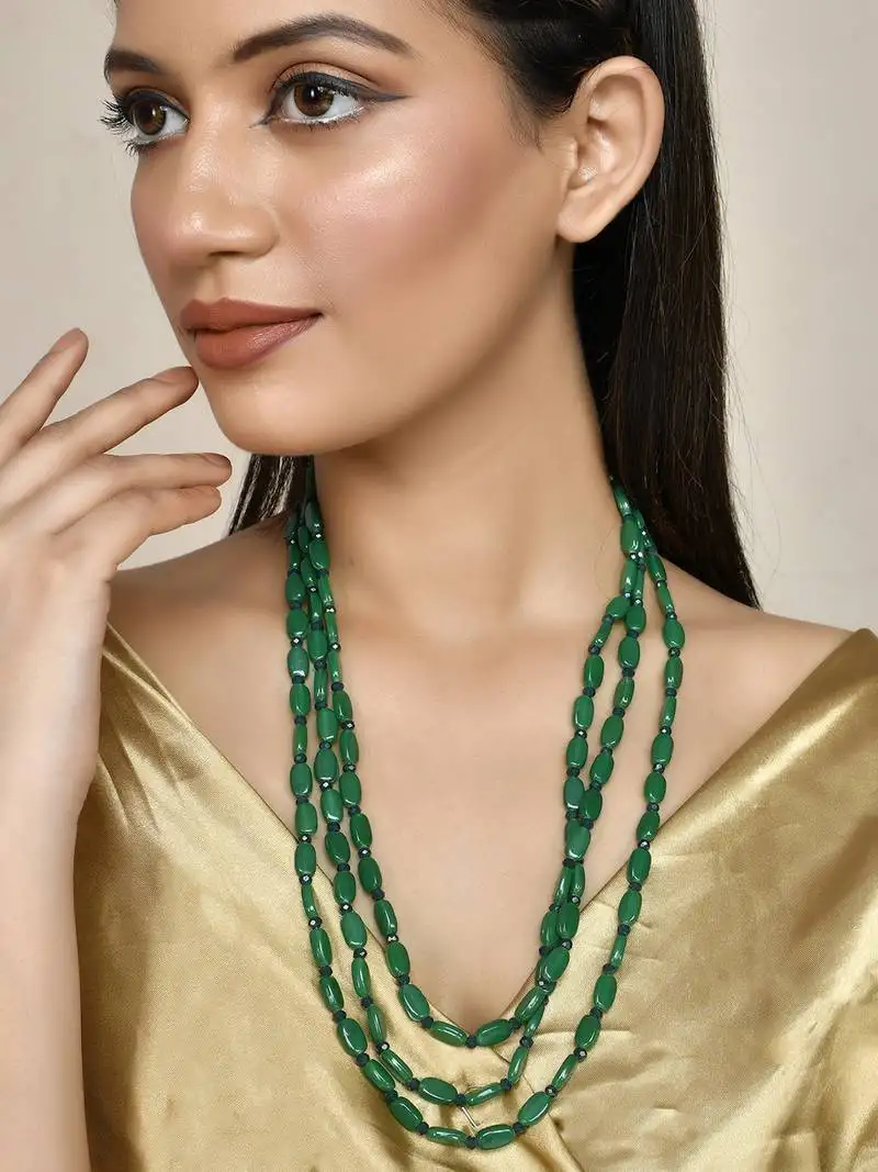 Gold-plated real stones layered dropdown