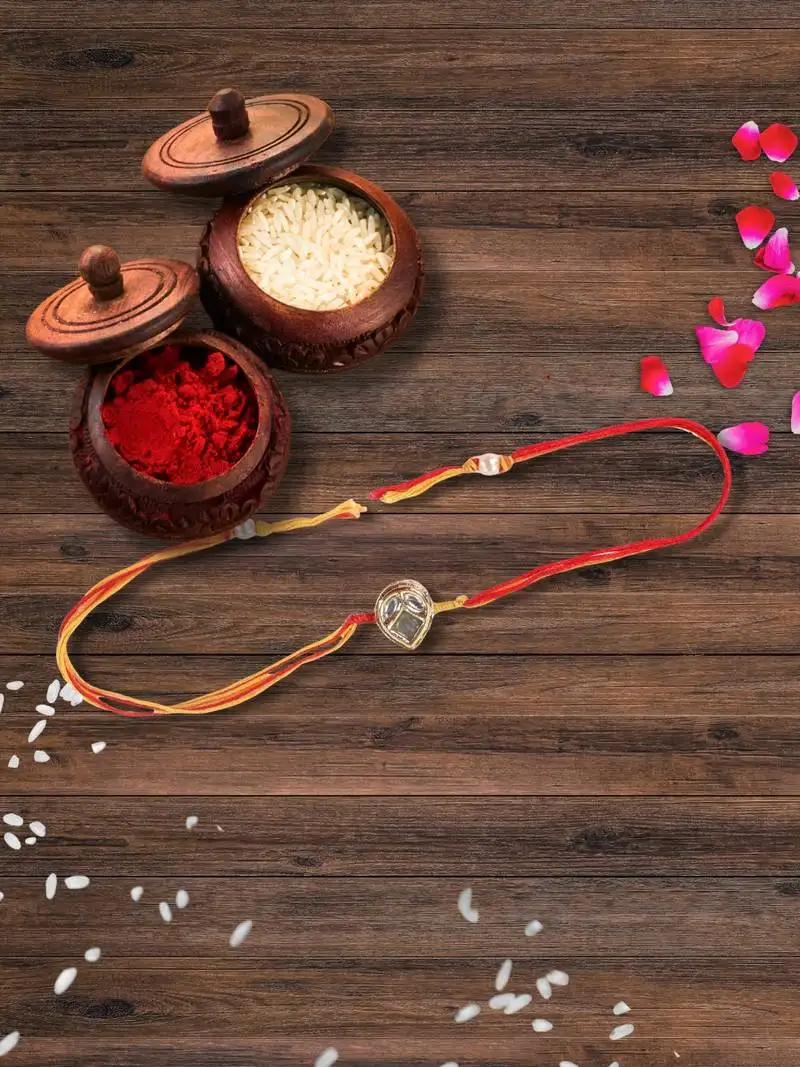 Bhaiya rakhi with roli and chawal