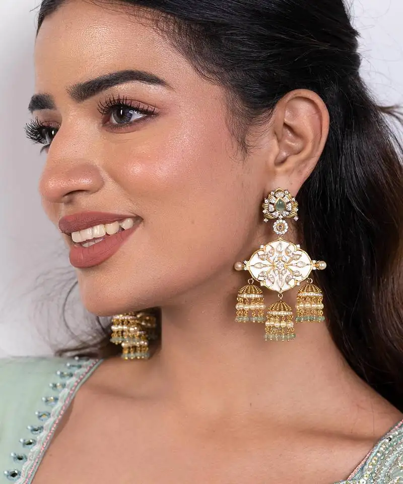 Gold sterling silver rani earrings