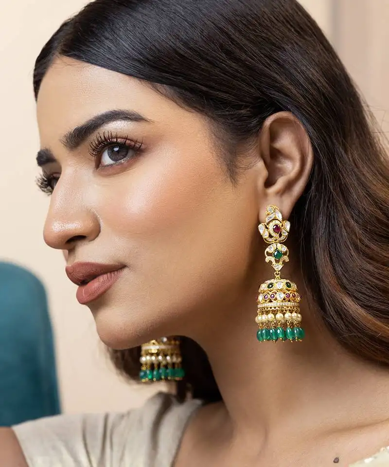 Gold sterling silver jewellery earrings