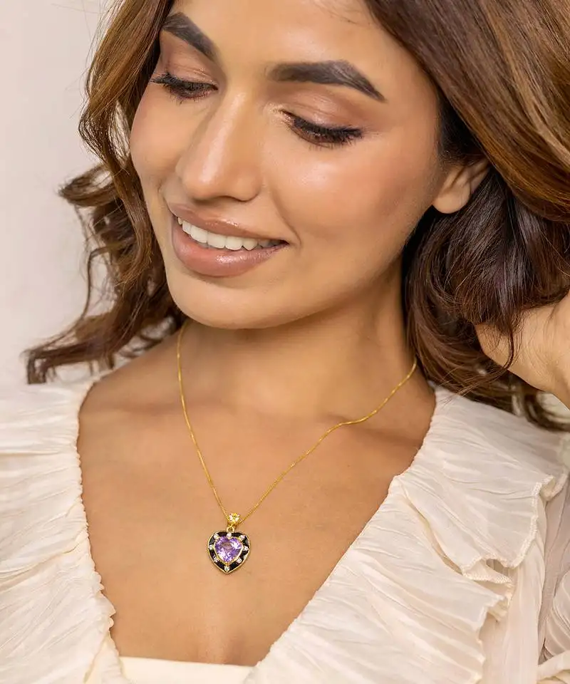 Purple sterling silver pendant