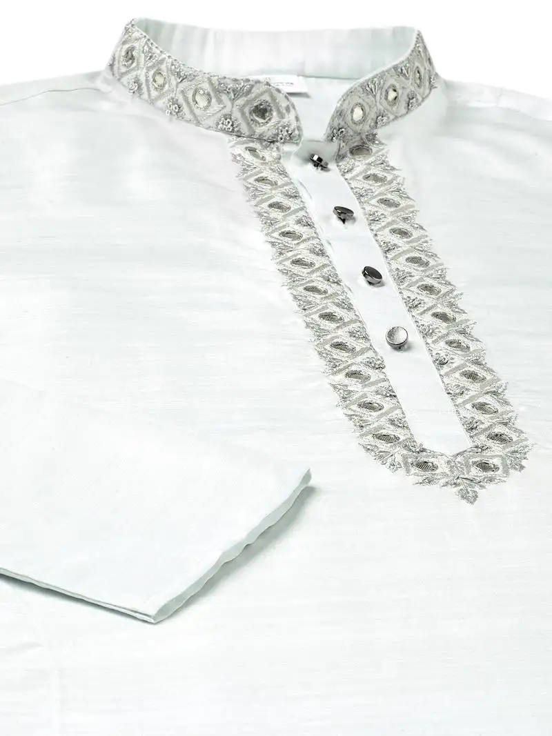 Aqua blue gota and dori embroideried kurta set