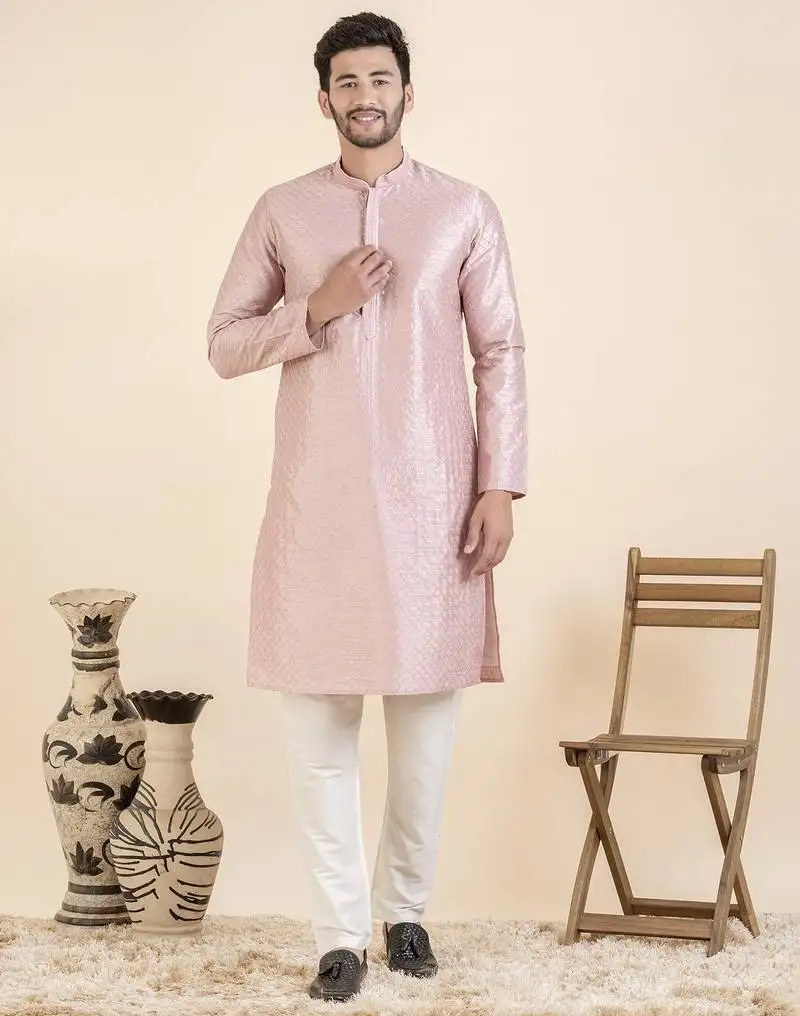 Pink sequin kurta set
