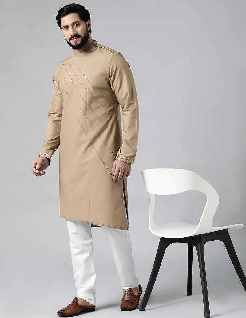 Beige pintux kurta set