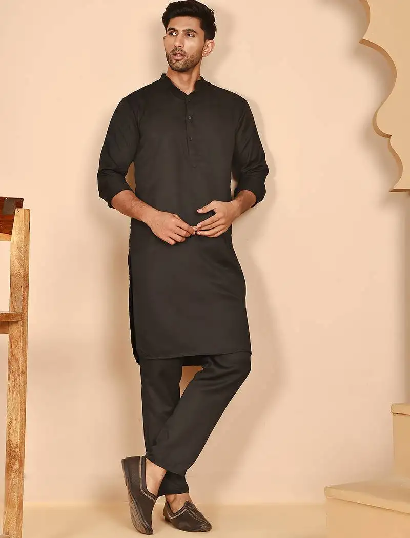 Classic silk blend kurta pyjama set for men
