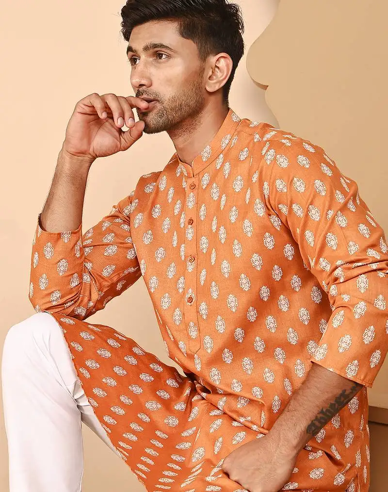 Floral printed kurtas for men