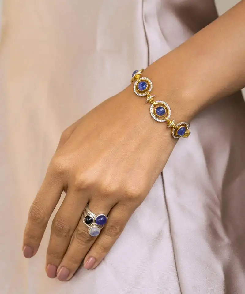 Blue sterling silver bracelet