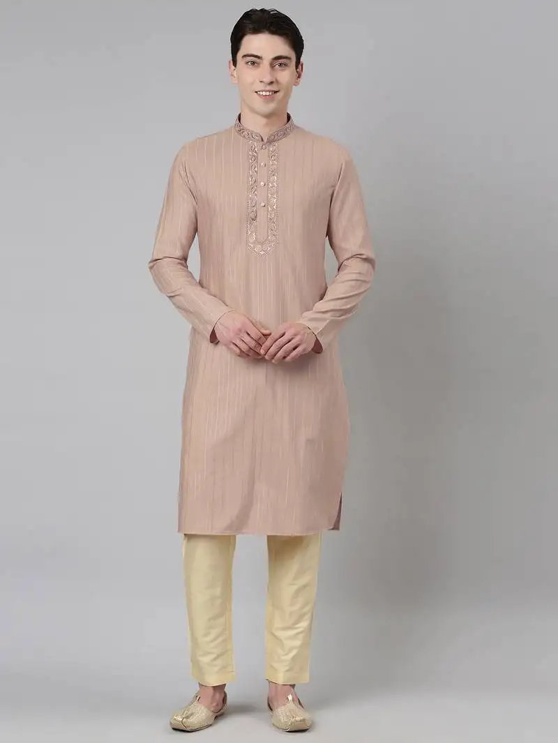 Sepia embroidered kurta set