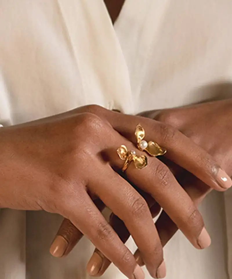 Yellow gold plated ring