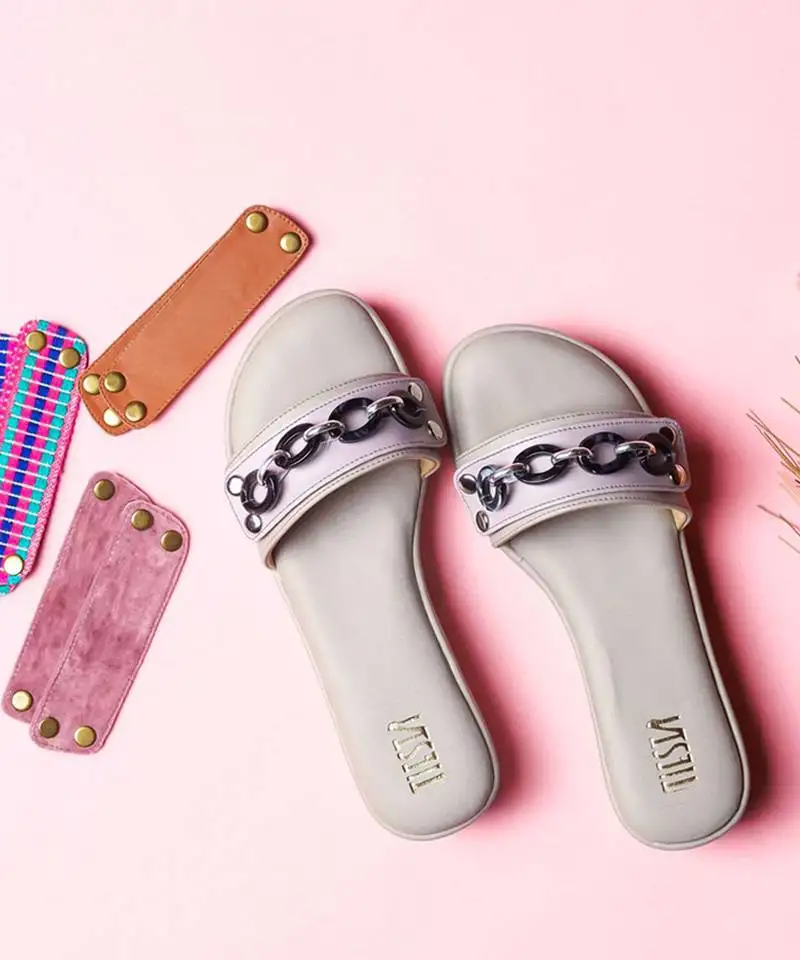 Purple solid leather flats