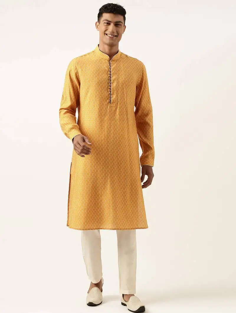 Orange printed kurtas